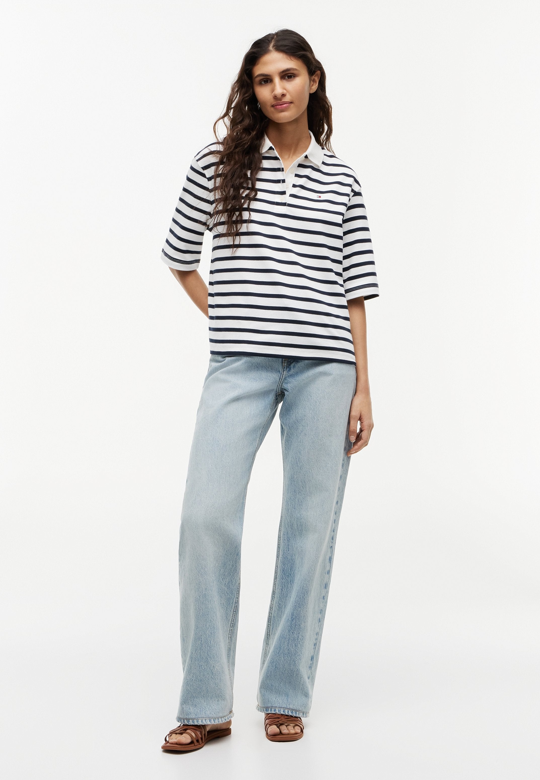 INTERLOCK - Print T-shirt - breton stripe ecru/dark night navy