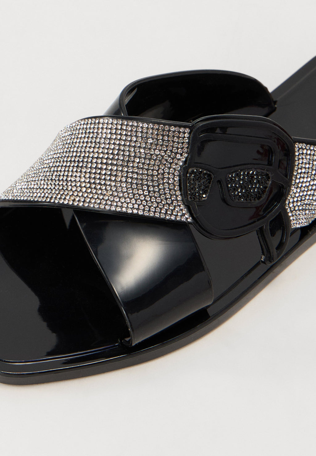 JELLY III SPARKLE KROSSTRAP - Slippers - black/silver coloured