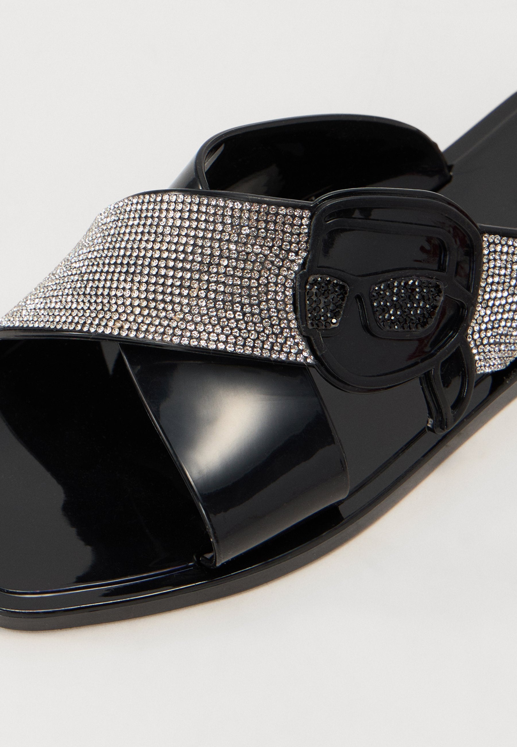 JELLY III SPARKLE KROSSTRAP - Slippers - black/silver coloured
