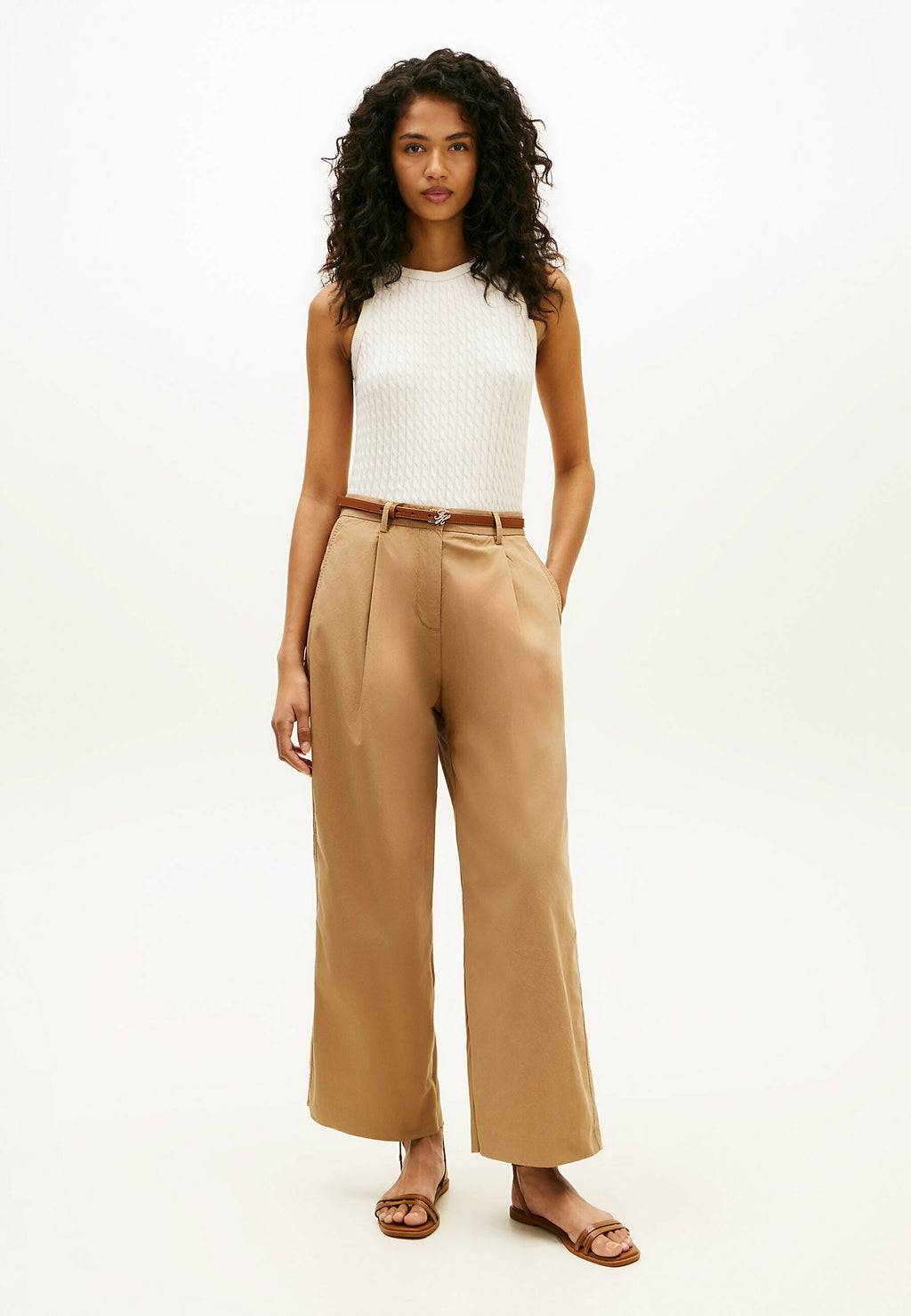 WASHED WIDE LEG TROUSERS - Trousers - bronze twist