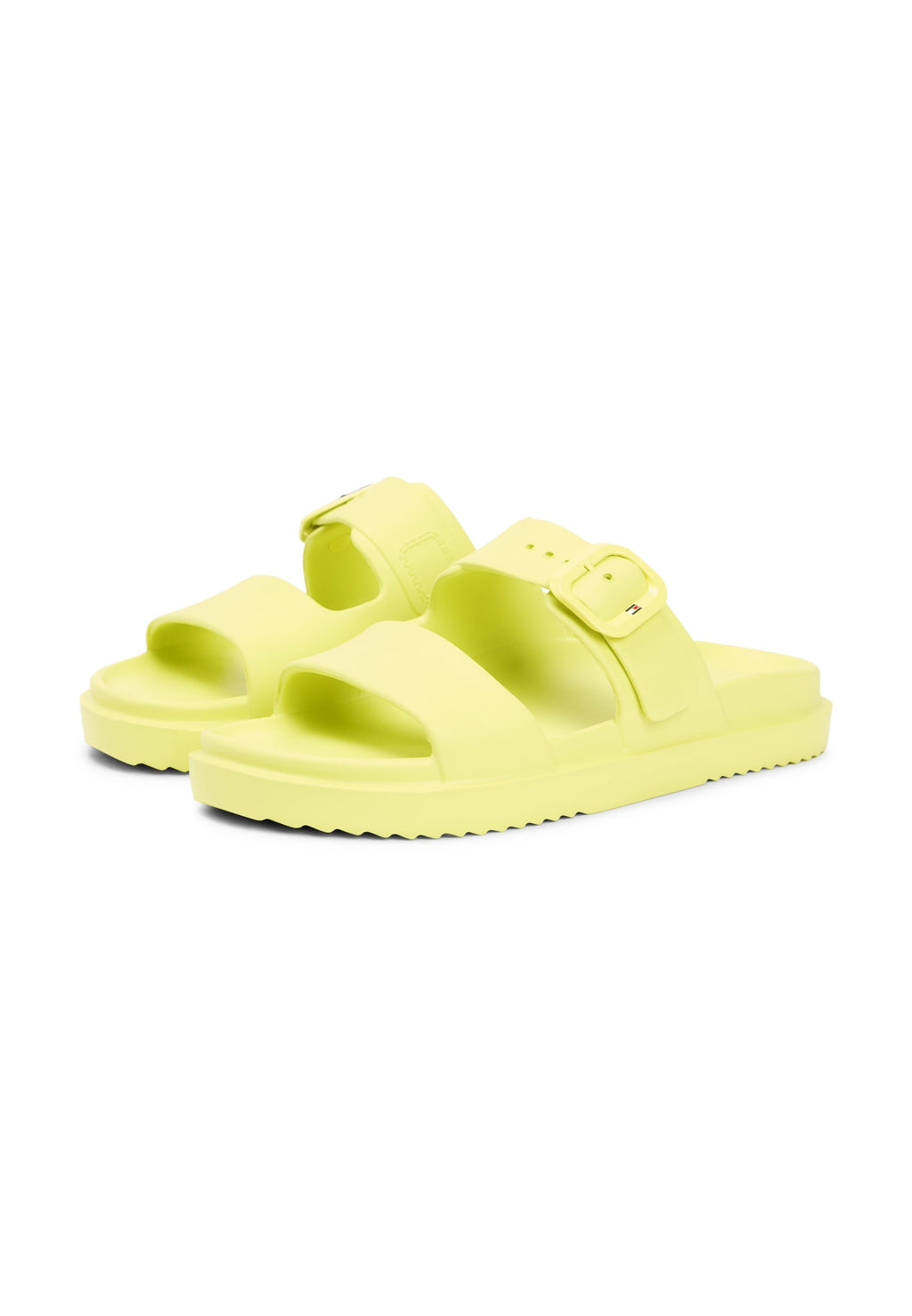 DOUBLE STRAP ENAMEL FLAG LIGHTWEIGHT SANDALS - Sandals - lime zing