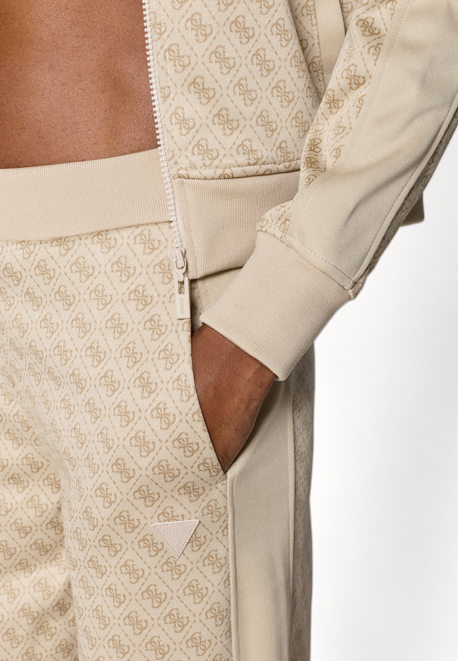 MAYA WIDE LEG PANTS - Tracksuit bottoms - beige