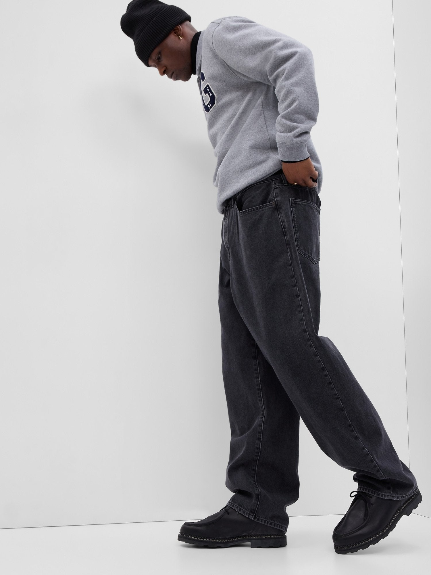 BAGGY FIT RIGID UNISEX - Baggy Jeans - washed black