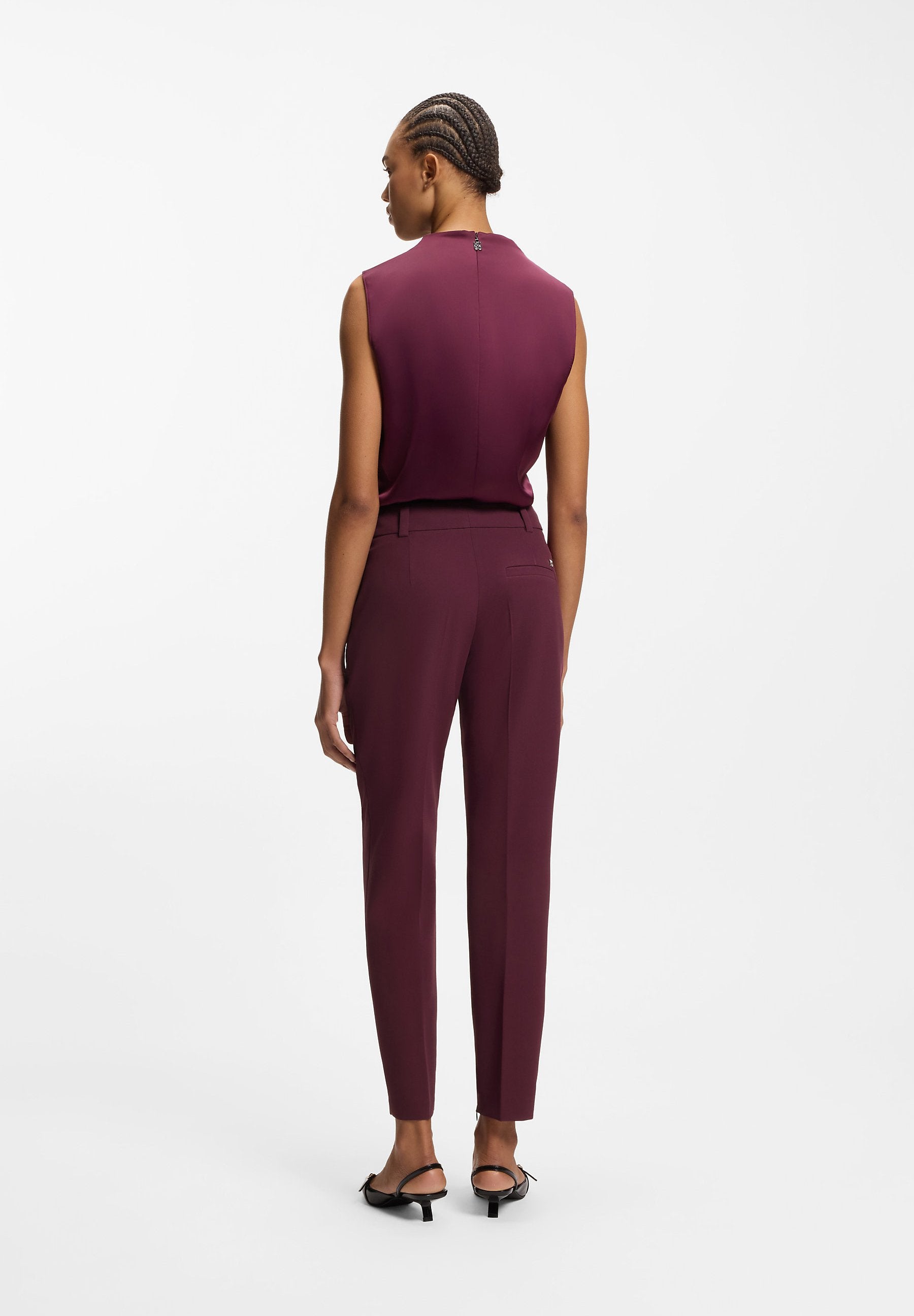 HEDIMA - Trousers - dark purple