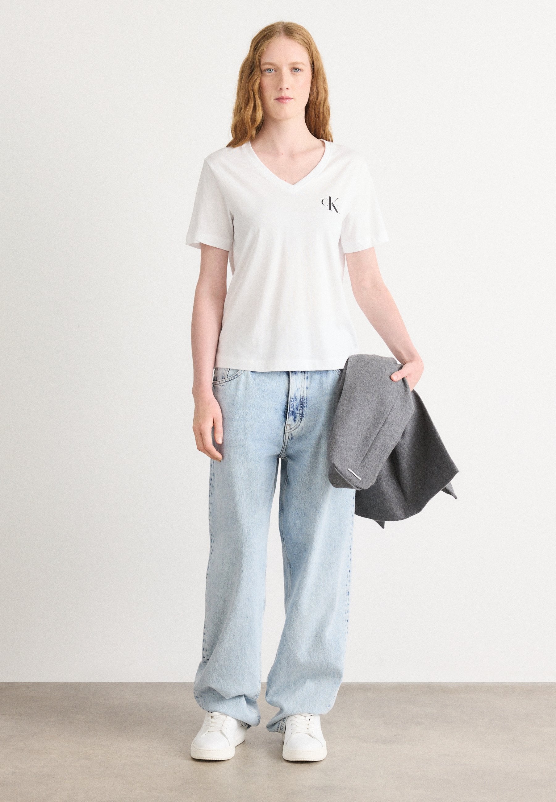 MONOLOGO TEE 2 PACK - Basic T-shirt - white / heroic grey heather