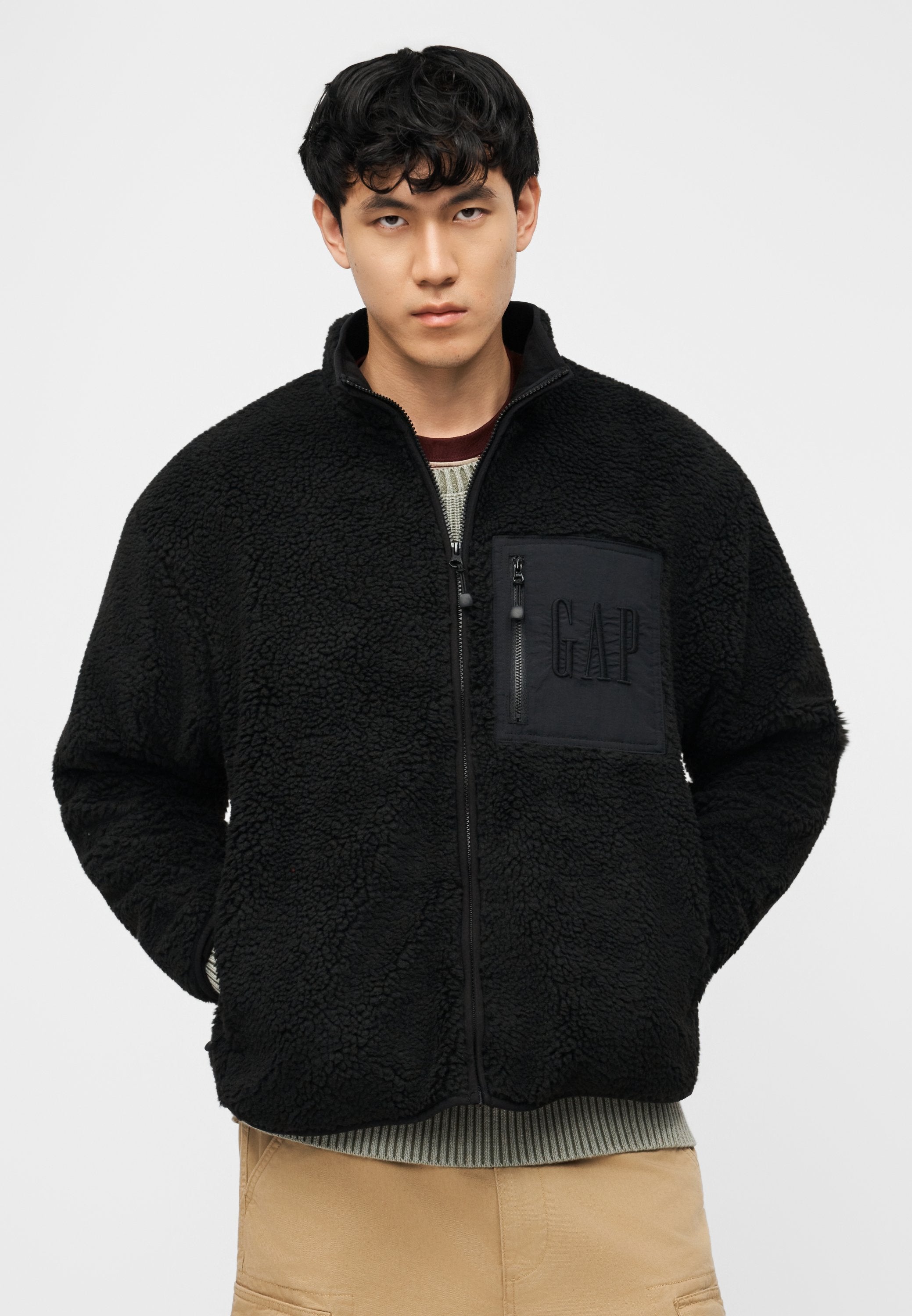 LOGO POLAR - Fleece jacket - true black