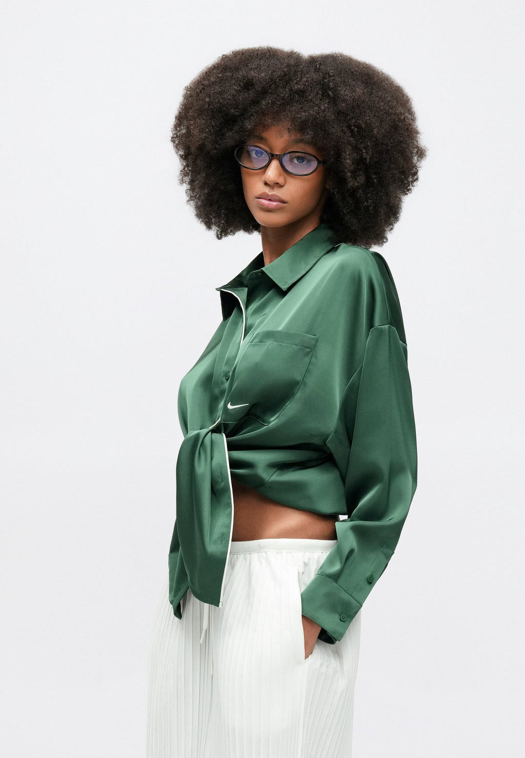 PLEATED CULOTTE - Trousers - sail