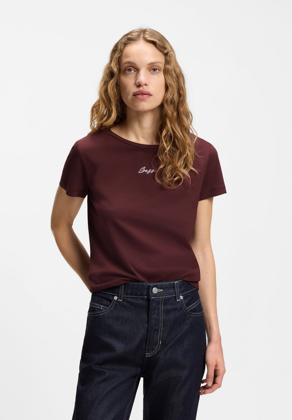 ELOVE EMBRO - Basic T-shirt - dark brown