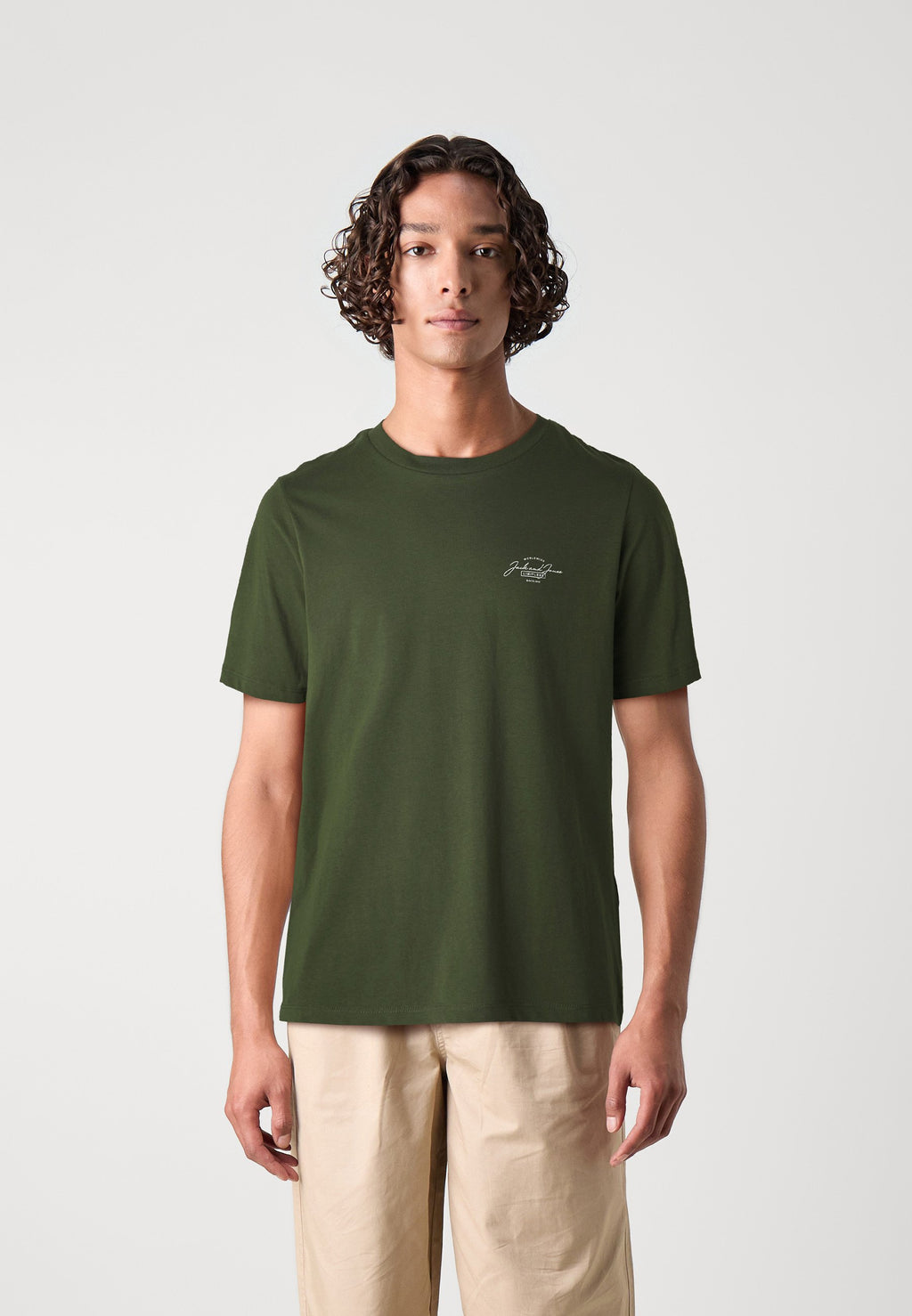 JJFERRIS TEE CREW NECK 3 PACK - Basic T-shirt - green/white/black