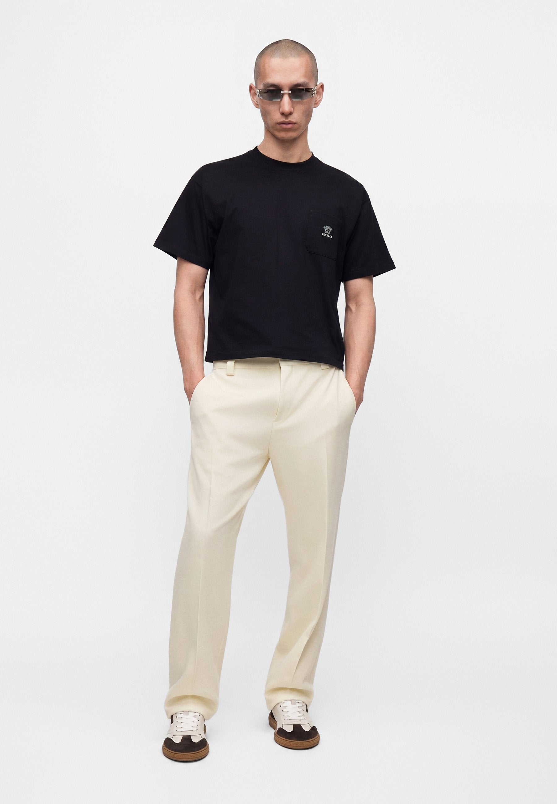 LOGO AND MEDUSA - Basic T-shirt - black