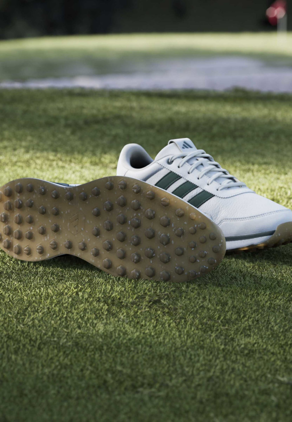S2G 26 LEATHER - Chaussures de golf (sans crampons) - blanc nuage/vert collégial/gomme