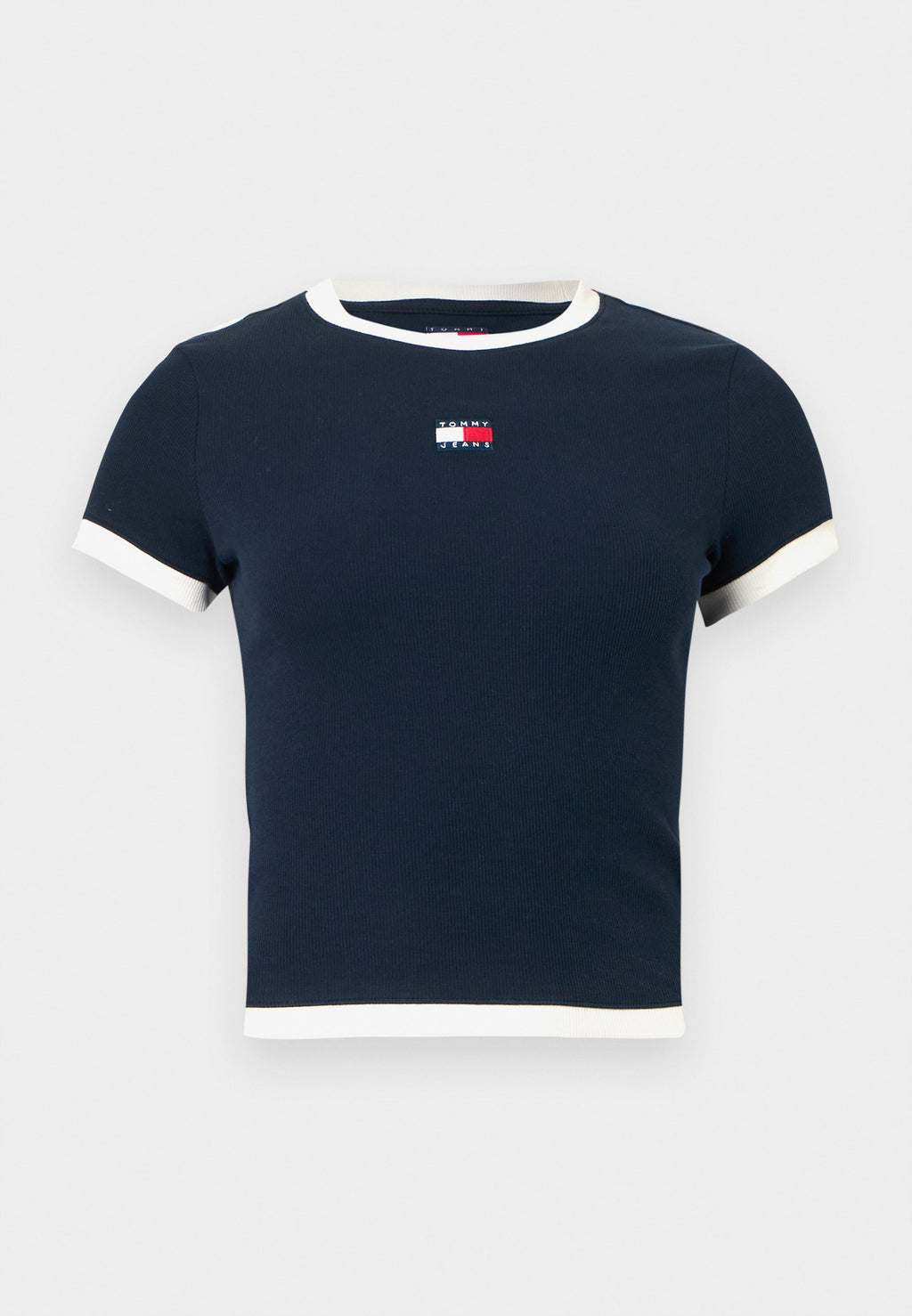 TOMMY BADGE RIBBED SLIM T-SHIRT - Print T-shirt - dark night navy