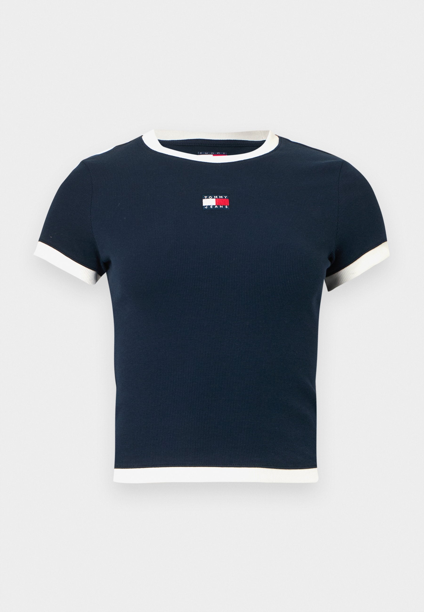 TOMMY BADGE RIBBED SLIM T-SHIRT - Print T-shirt - dark night navy