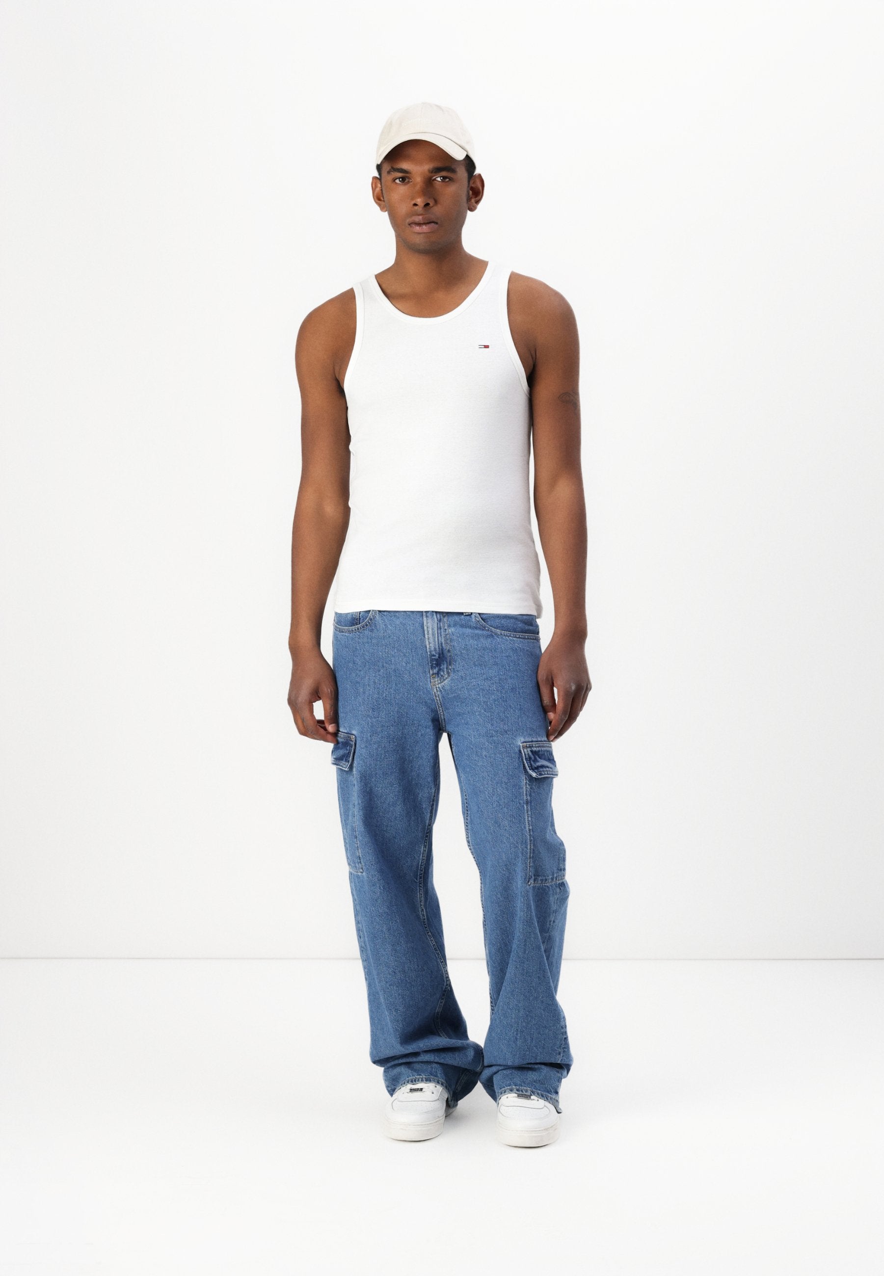 2-PACK TOMMY FLAG EXTRA SLIM TANK TOPS - Top - ecru/dark night navy