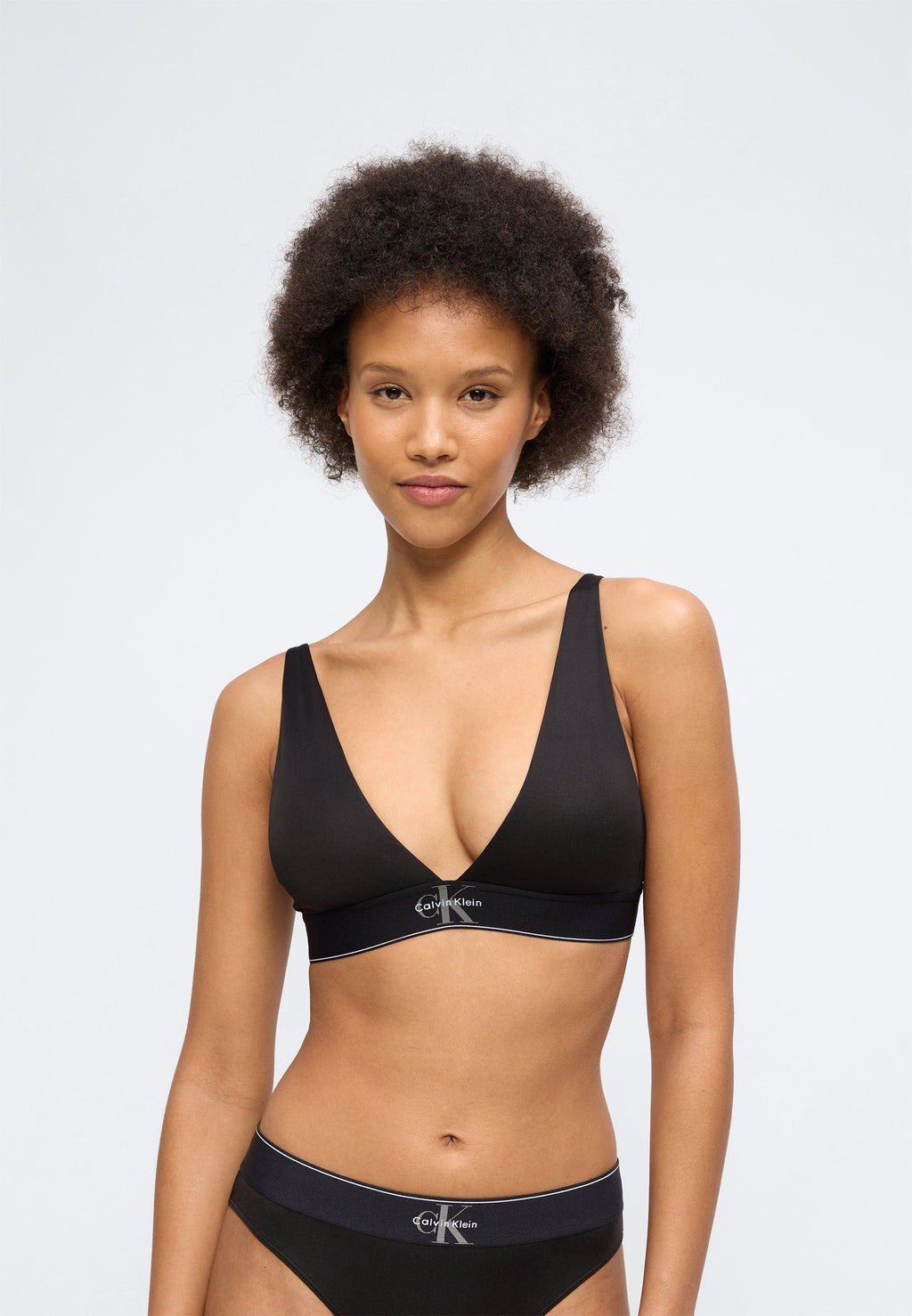 LIGHTLY LINED TRIANGLE - CK GRAPHIC - Triangle bra - black