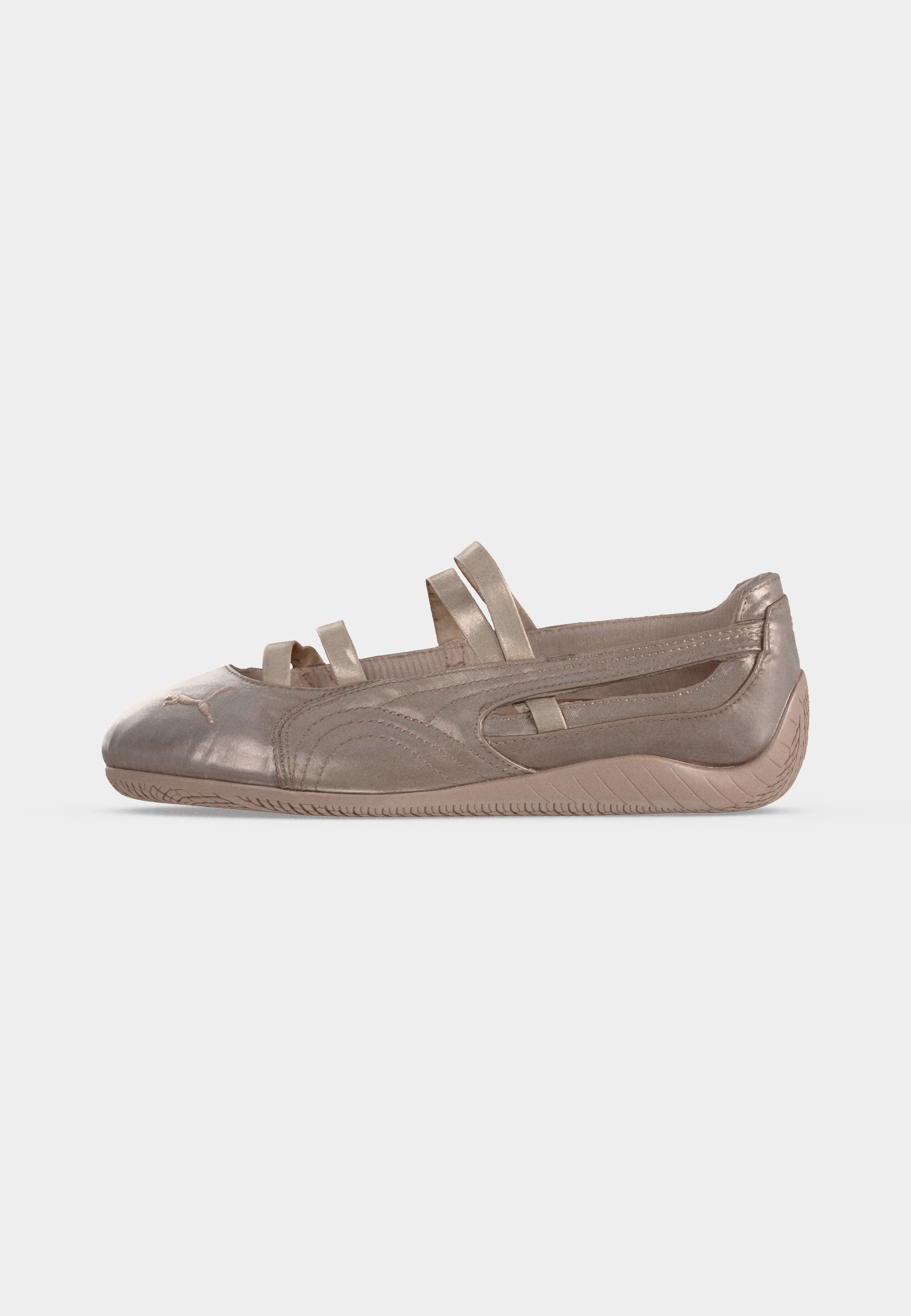 SPEEDCAT - Ankle strap ballet pumps - rose latte/silver-coloured