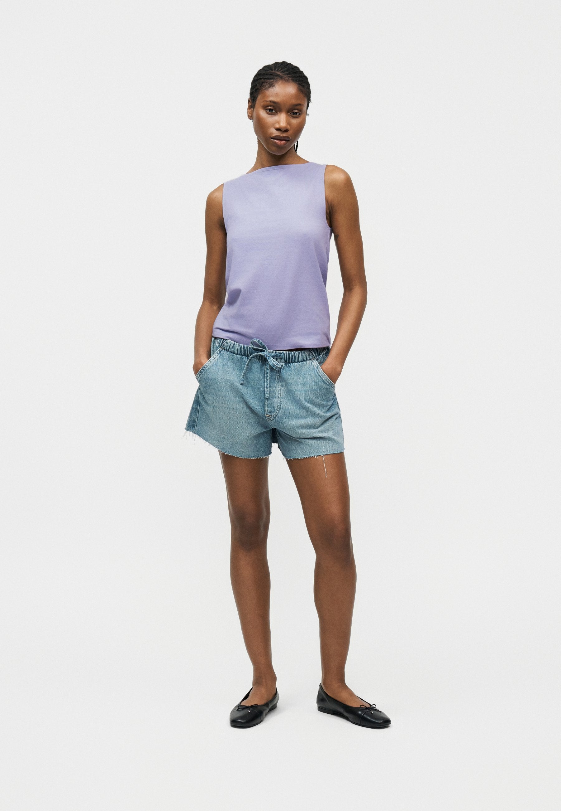 BOAT NECK TANK - Top - orchid
