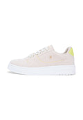 TH MONOGRAM TEXTILE COURT TRAINERS - Trainers - classic beige/lime zing