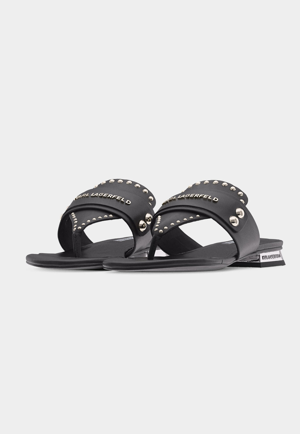 ROXY STUD TRIM THONG - T-bar sandals - black/silver-coloured