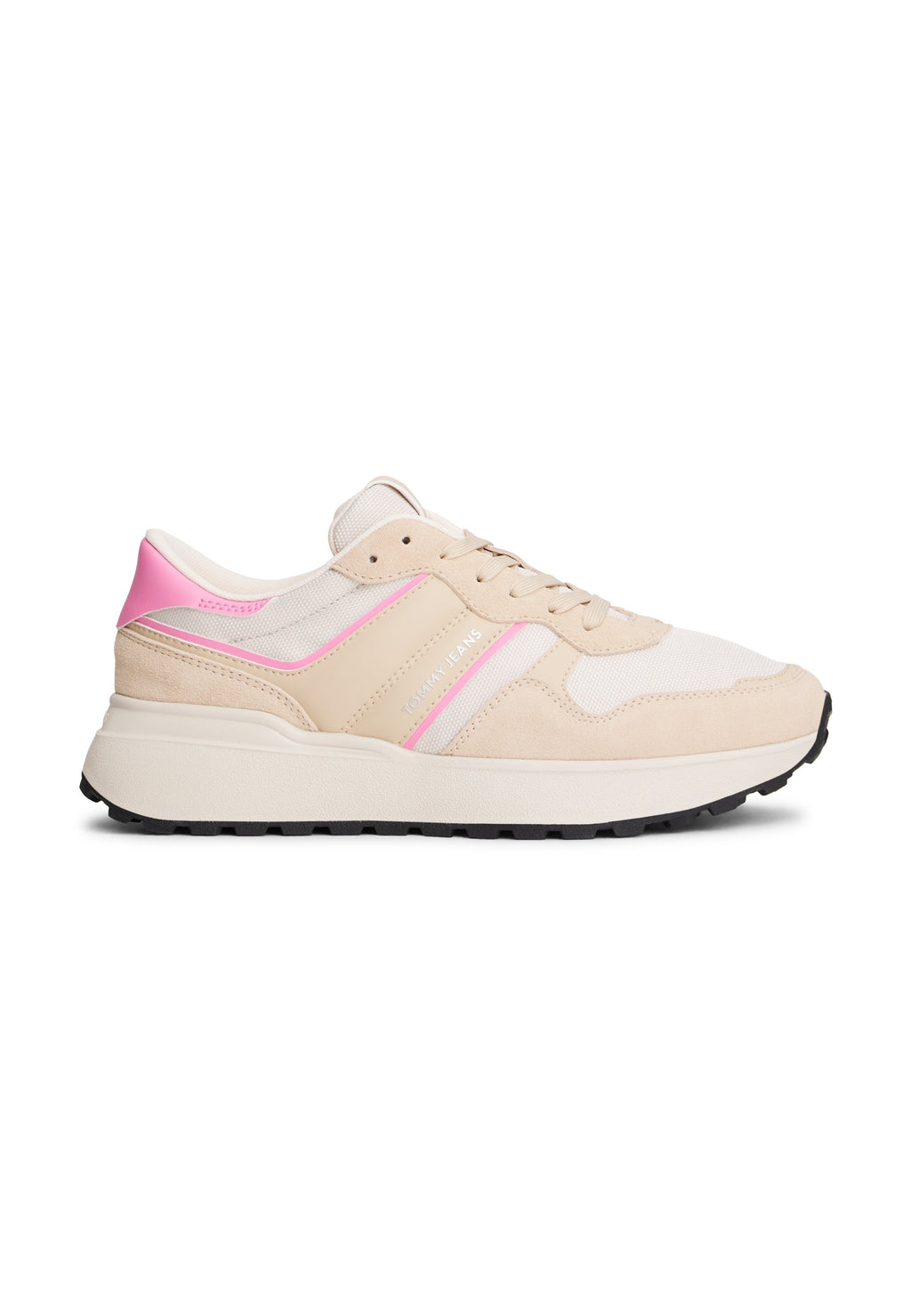 SUEDE CLEAT MIXED TEXTURE TRAINERS - Trainers - white clay/blush