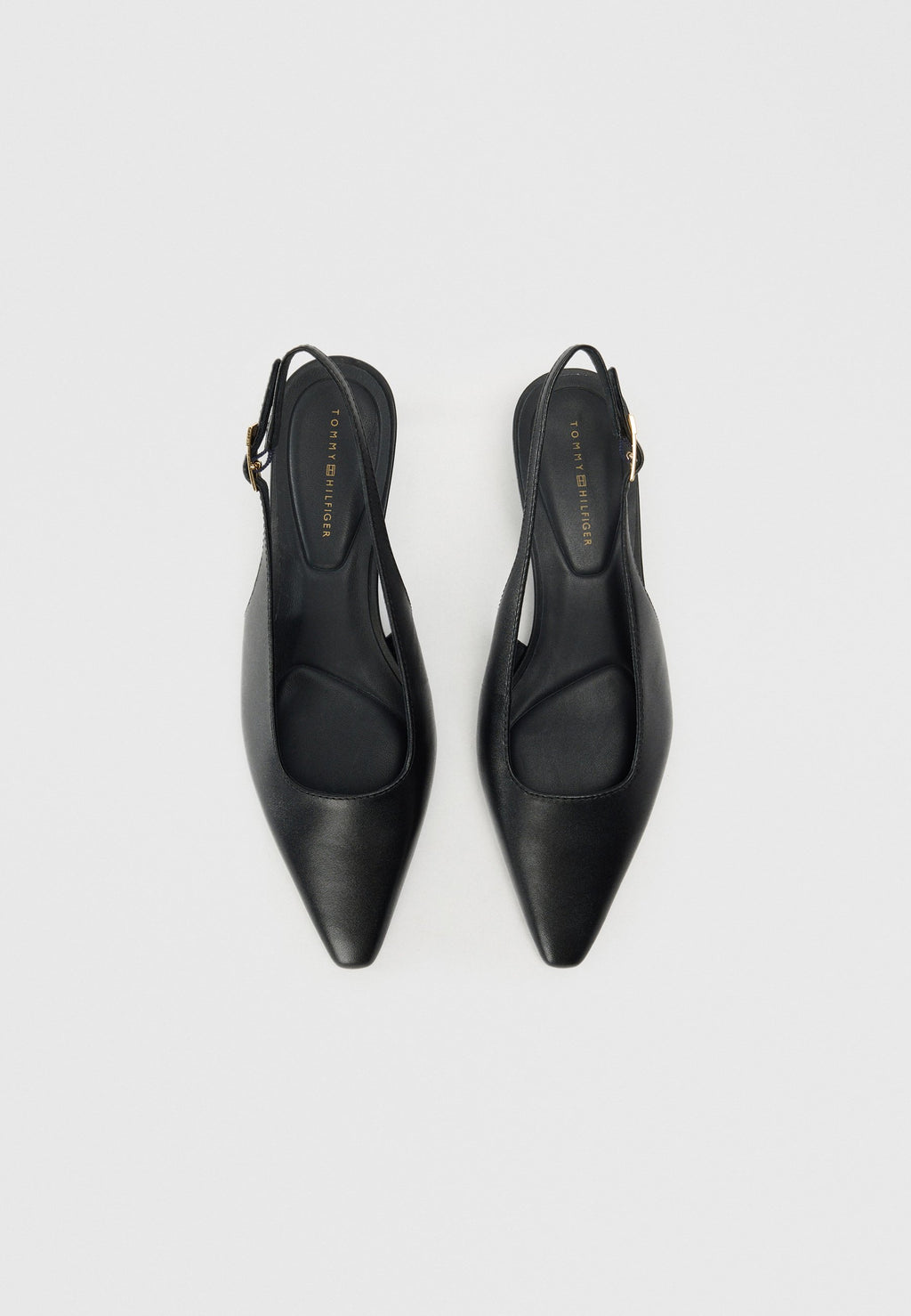 TH MONOGRAM LEATHER SLINGBACK KITTEN HEELS - Classic heels - black