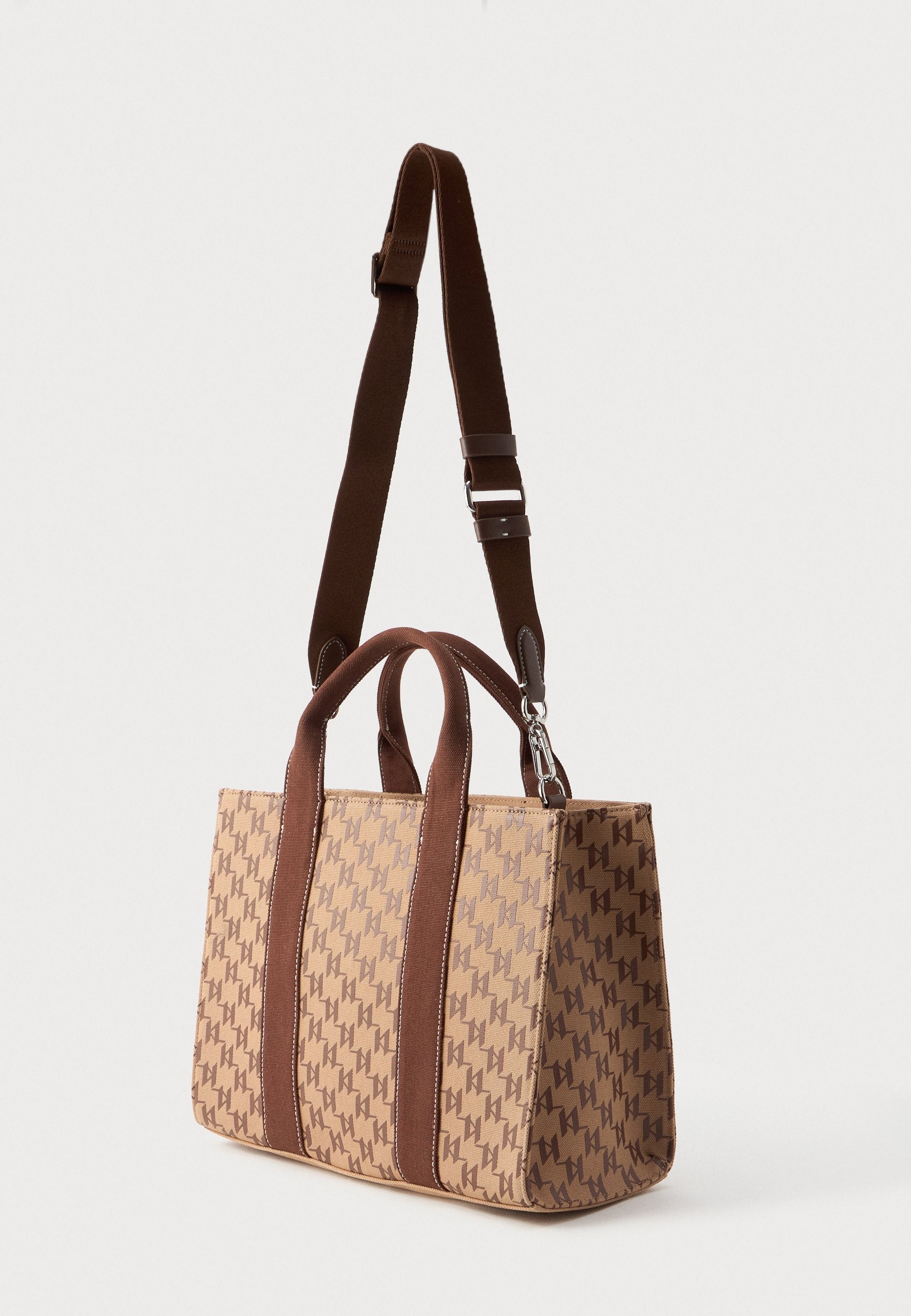 SQUARE MONO TOTE - Cross body bag - nougat brown