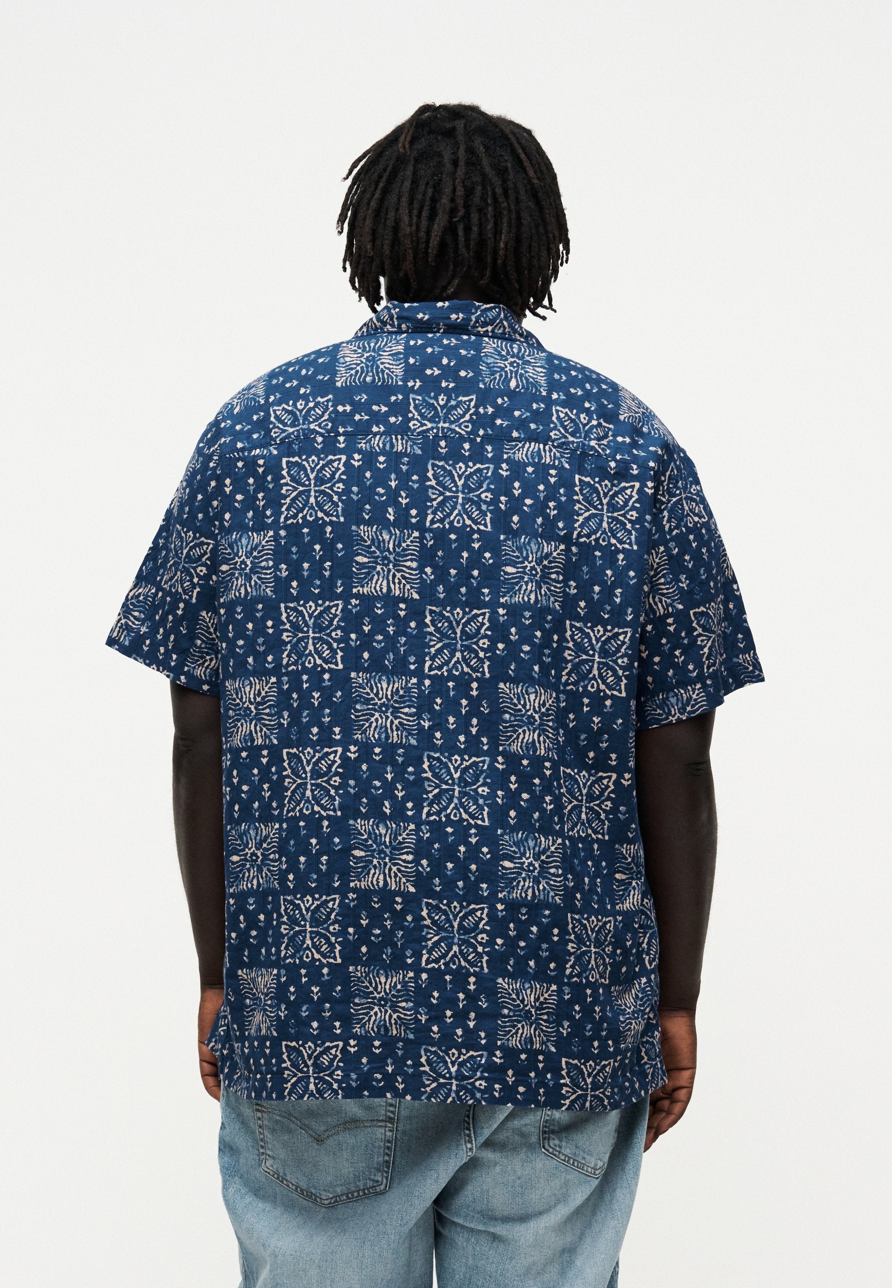 JPRBLULYON PRINT DOBBY SHIRT - Shirt - sky captain