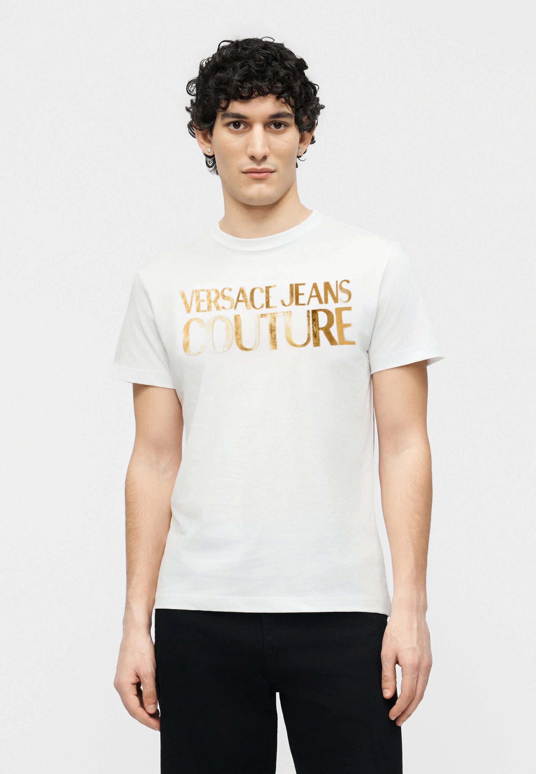 LOGO - Print T-shirt - white/gold-coloured