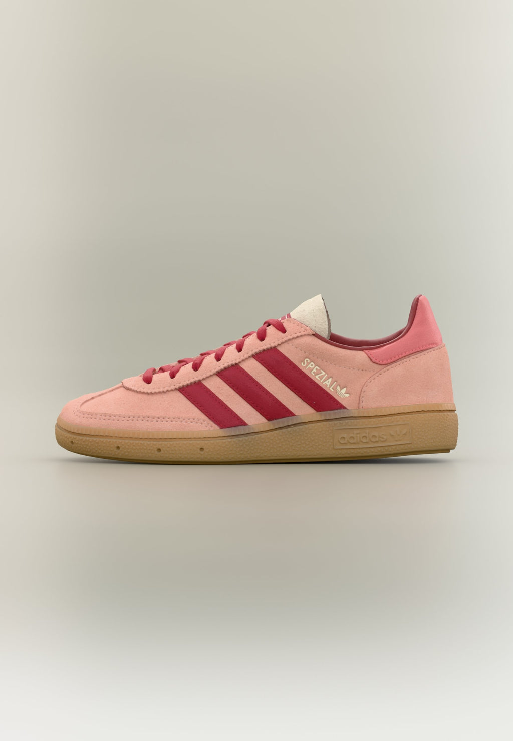 SATIN STRIPES HANDBALL SPEZIAL UNISEX - أحذية رياضية - كورال ضبابي/أحمر فريق النصر/أحمر شبه لامع