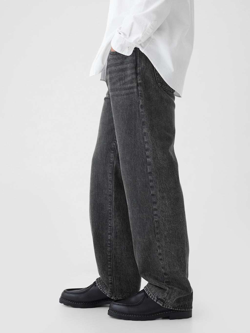 90S LOOSE ORGANIC UNISEX - Jean coupe ample - noir délavé