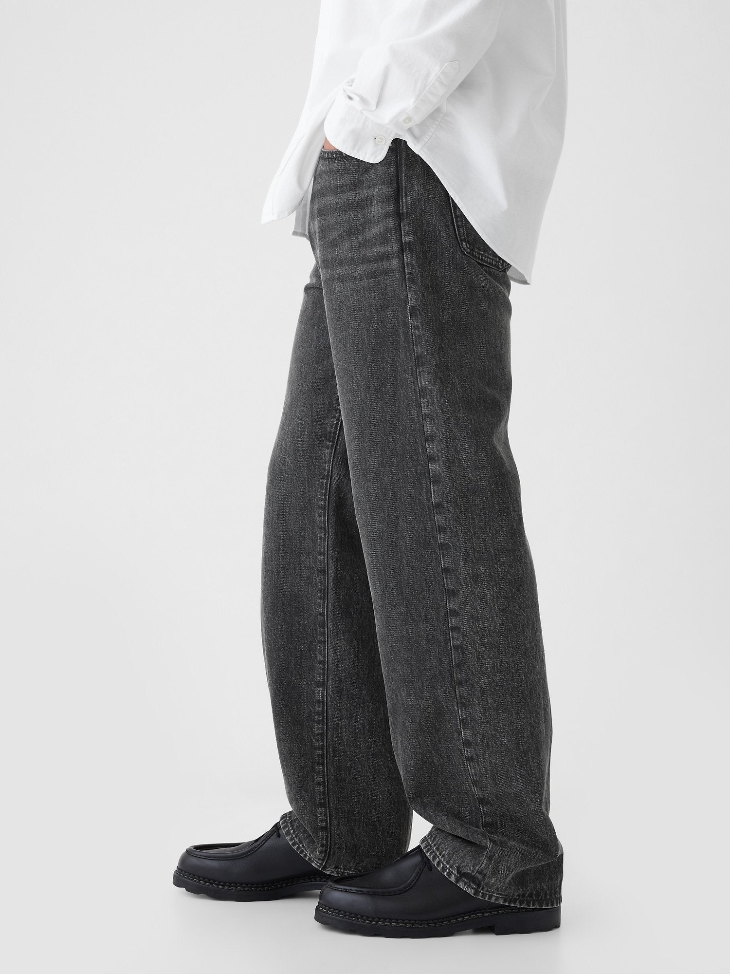 90S LOOSE ORGANIC UNISEX - Jean coupe ample - noir délavé