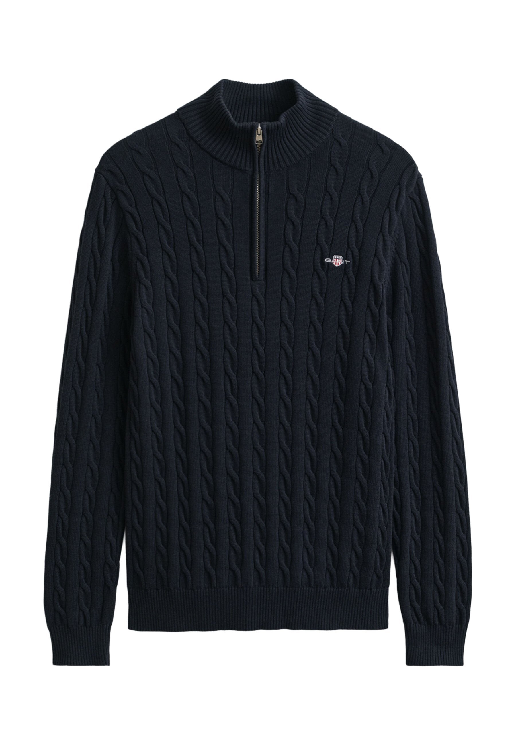 COTTON CABLE HALF ZIP - Jumper - evening blue