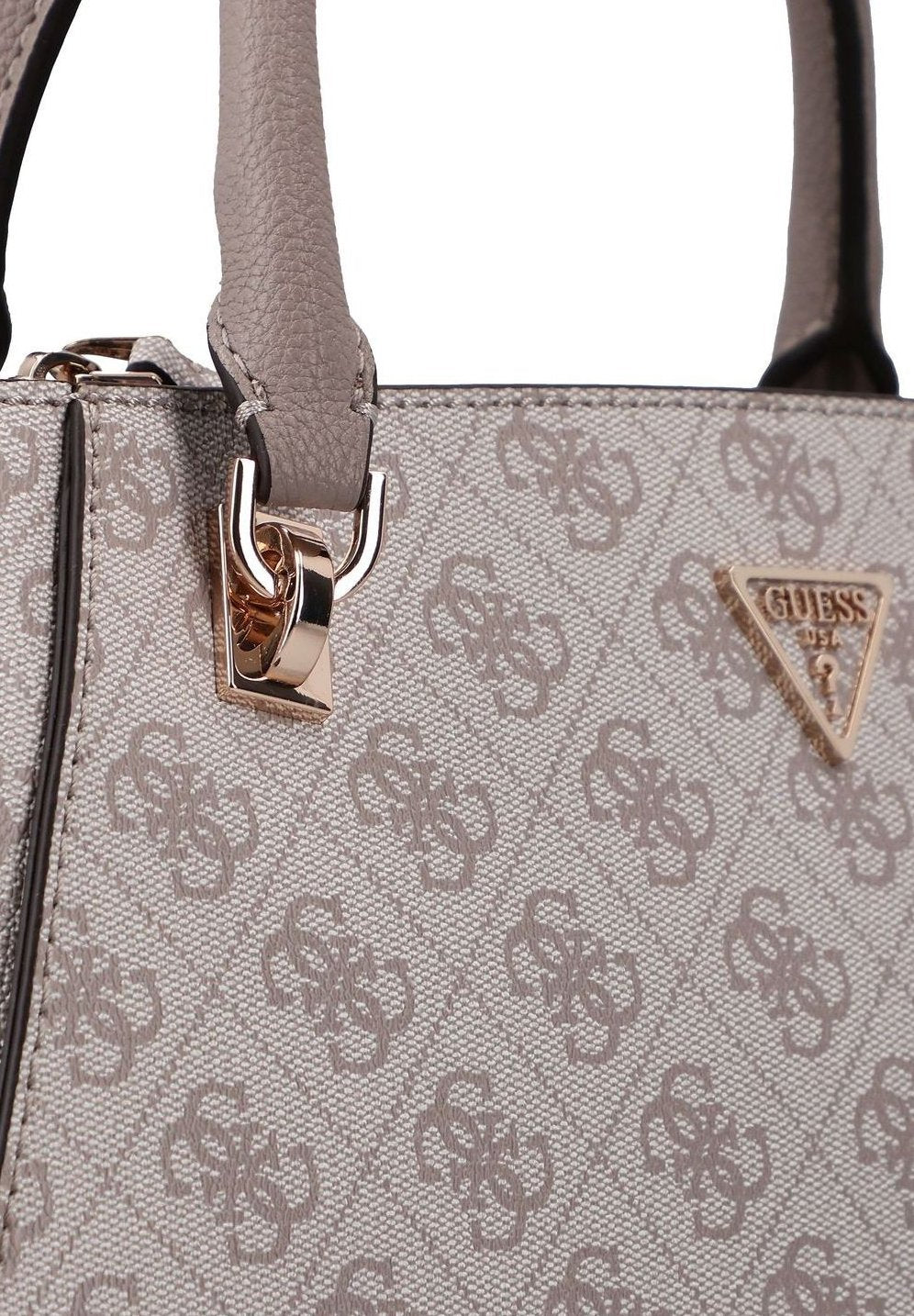 NOELLE LUXURY SATCHEL - Handbag - dark taupe logo