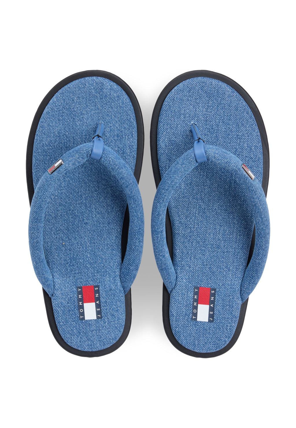 DENIM PADDED STRAP FLIP-FLOPS - Sandals - denim