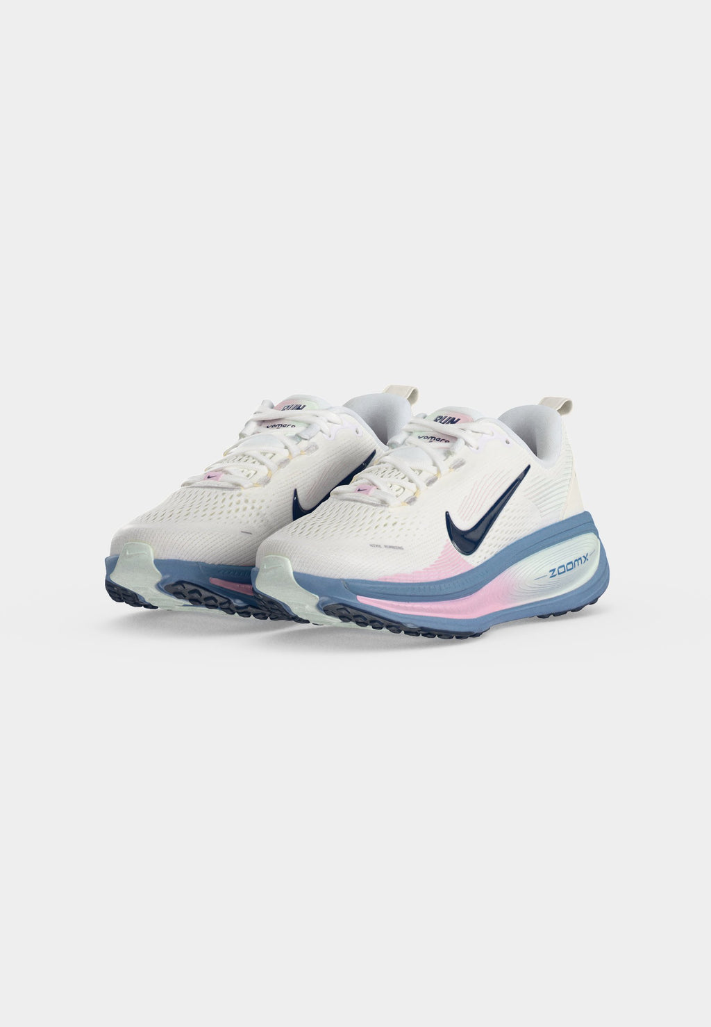 VOMERO 18 - Road running shoes - white/midnight navy/work blue/barely green/pink foam