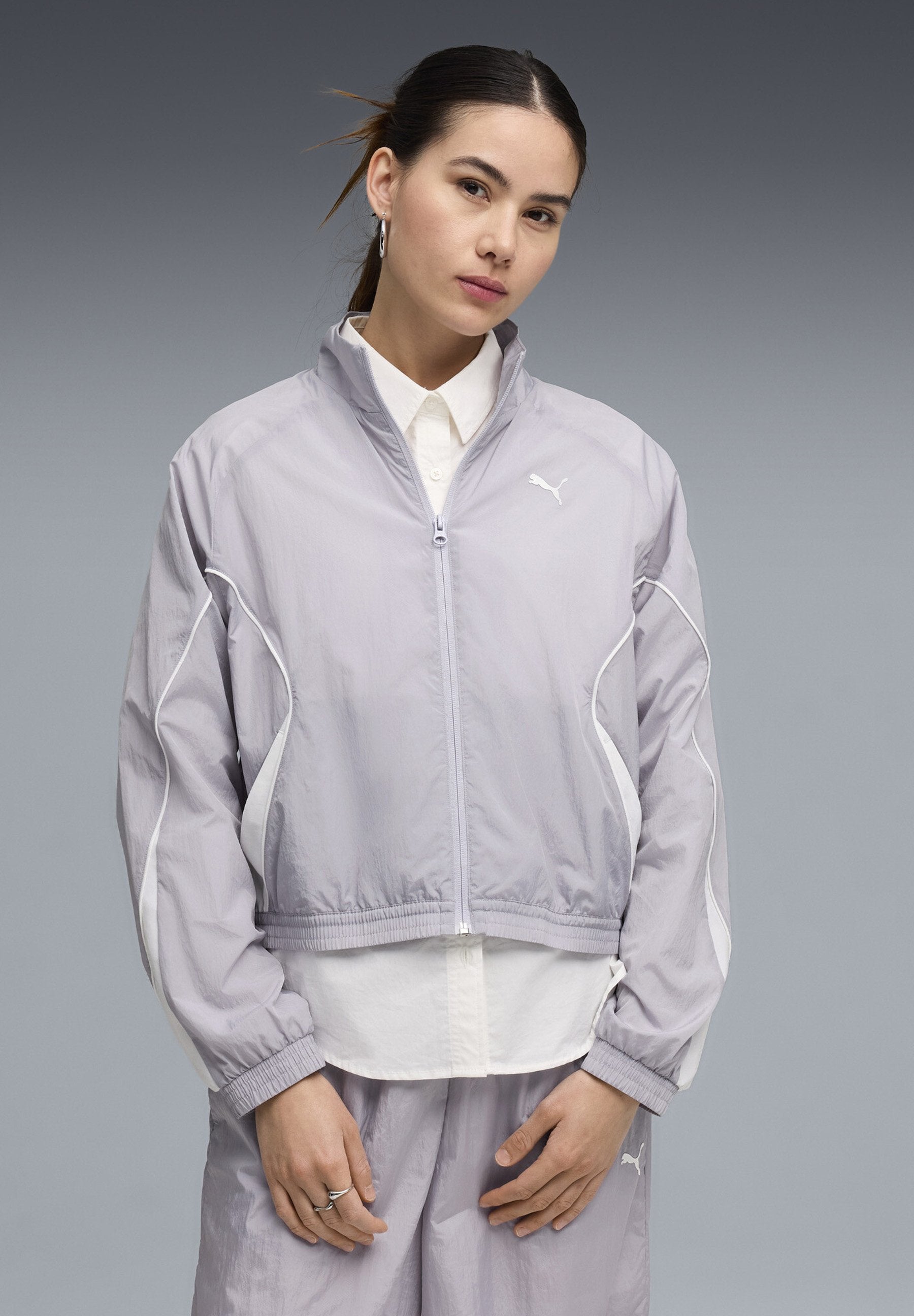 RELAXED FULL-ZIP - Training jacket - vibrant silver