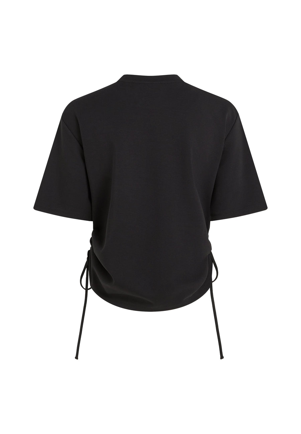 TIE DETAIL RUCHED - Basic T-shirt - black