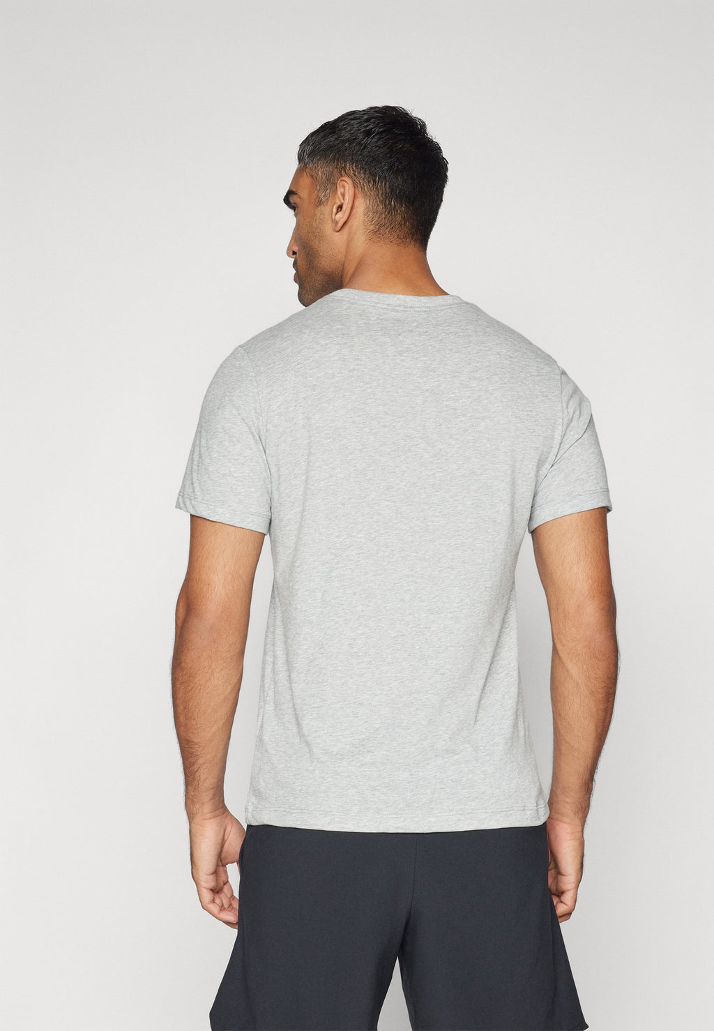 TEE CREW SOLID - Sports T-shirt - dark grey heather/black