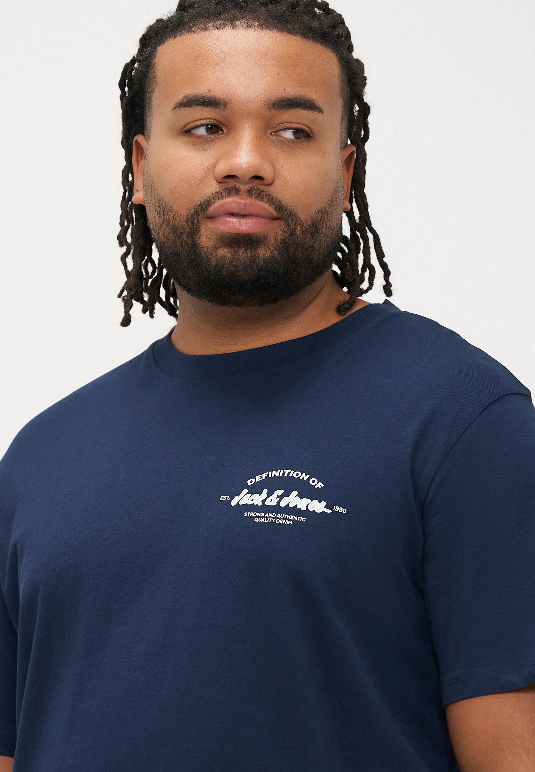 BRANDON TEE CREW NECK - Print T-shirt - navy