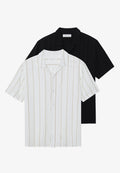 VISCOSE 2 PACK - Shirt - beige/black