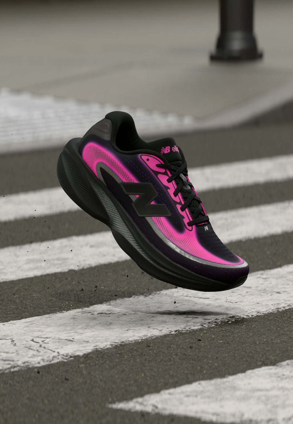 ELLIPSE V1 - Chaussures de course sur route - noir/rose fluo