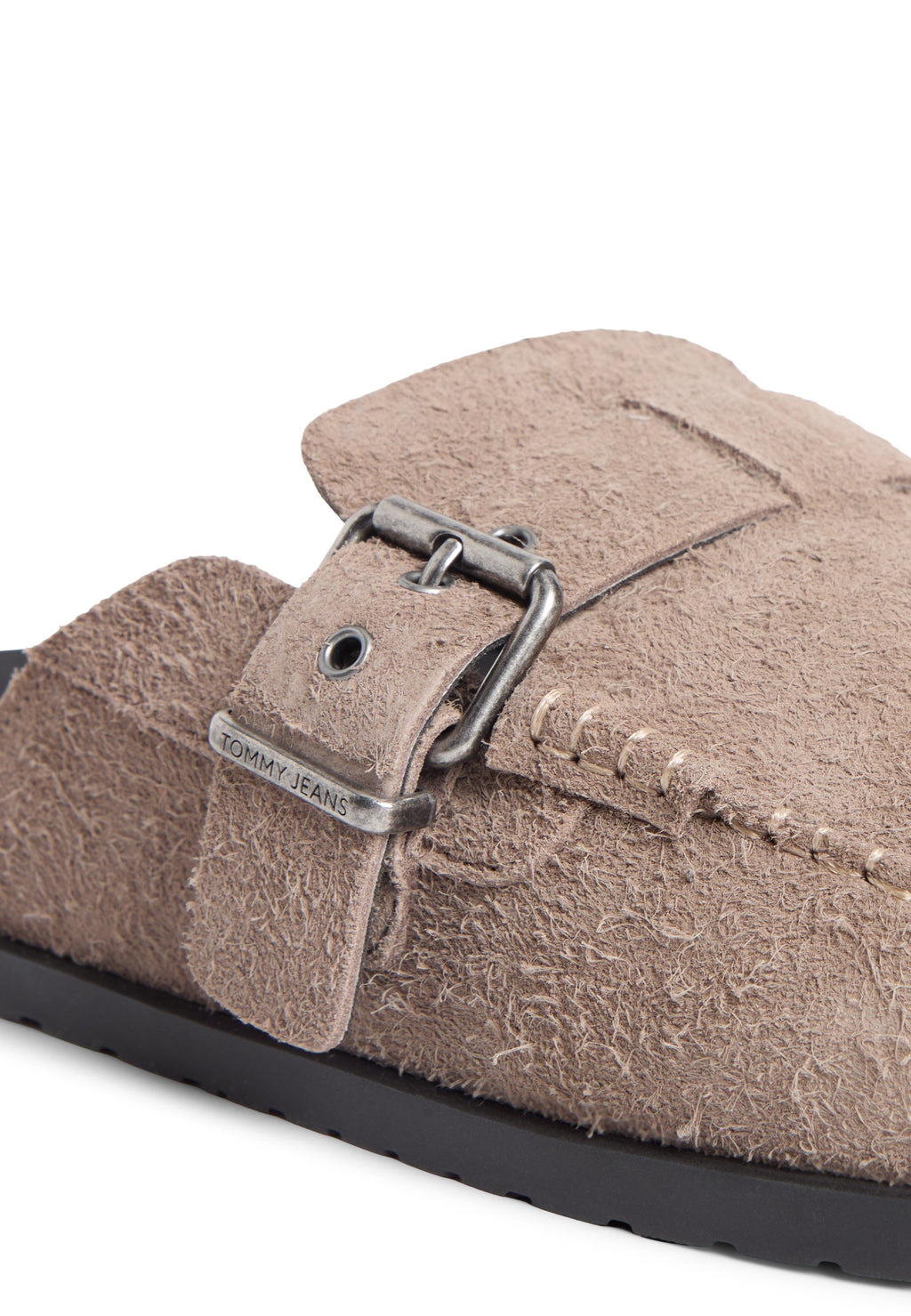 TEXTURED WASHED SUEDE LOAFER MULES - Mules - dusty brown