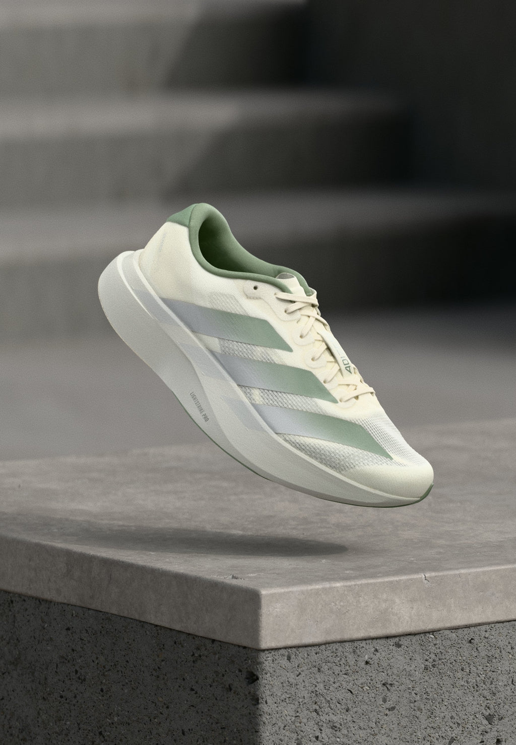 ADIZERO EVO SL M - Trainers - off white/silver-coloured green/grey one