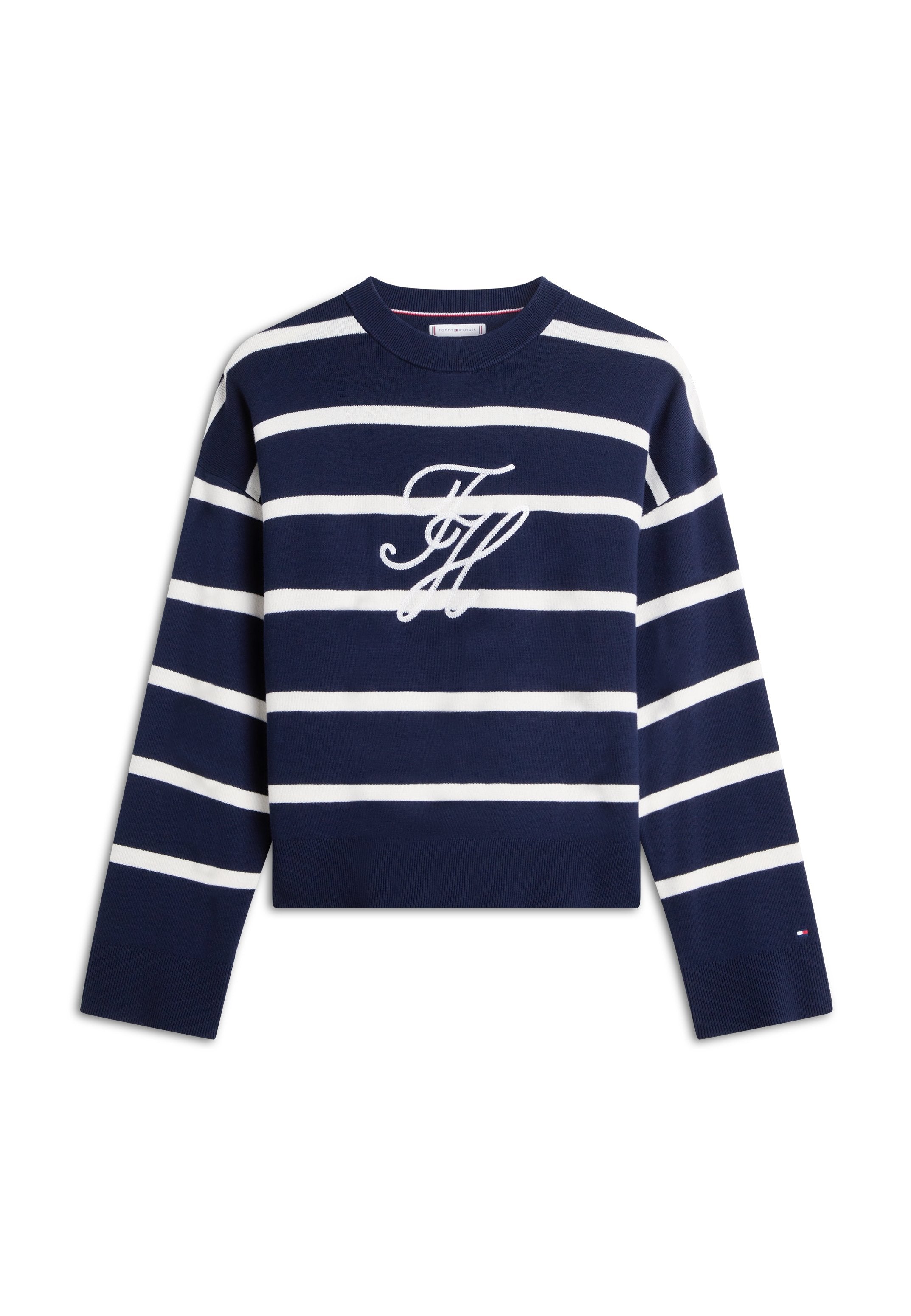 FULL NEEDLE GRAFİK SWEATER - CO FULL NEEDLE - Jumper - dark night/ivory petal