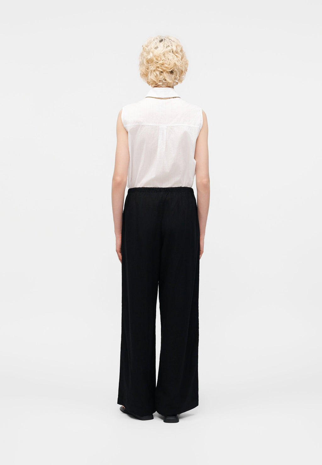 WIDE LEG - Trousers - black