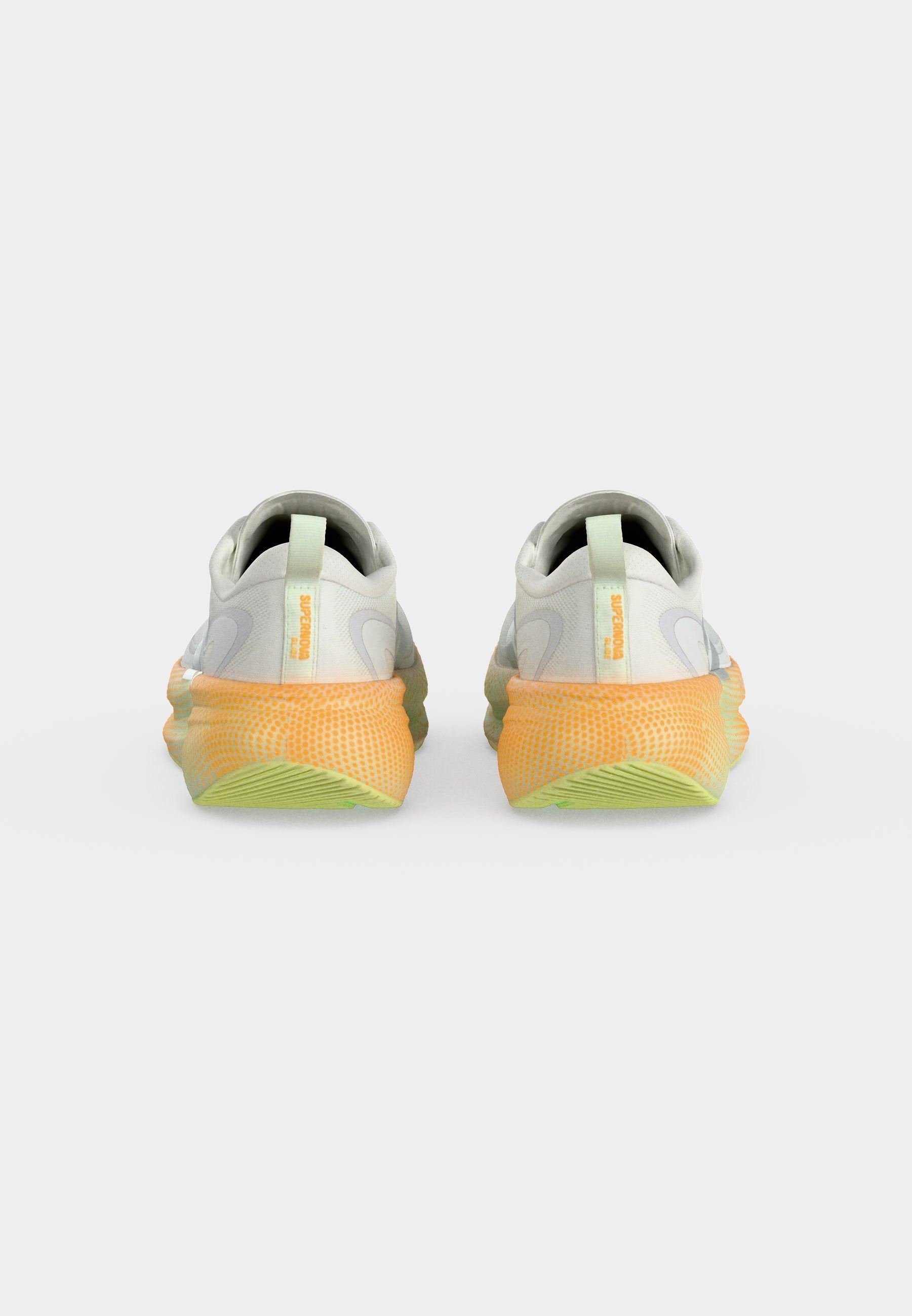 SUPERNOVA GLIDE M - Road running shoes - footwear white/matte silver-coloured/signal green