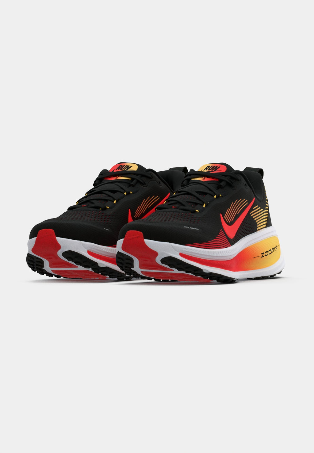 VOMERO UNISEX - Road running shoes - black/bright crimson/light crimson/topaz gold-coloured/white/team red