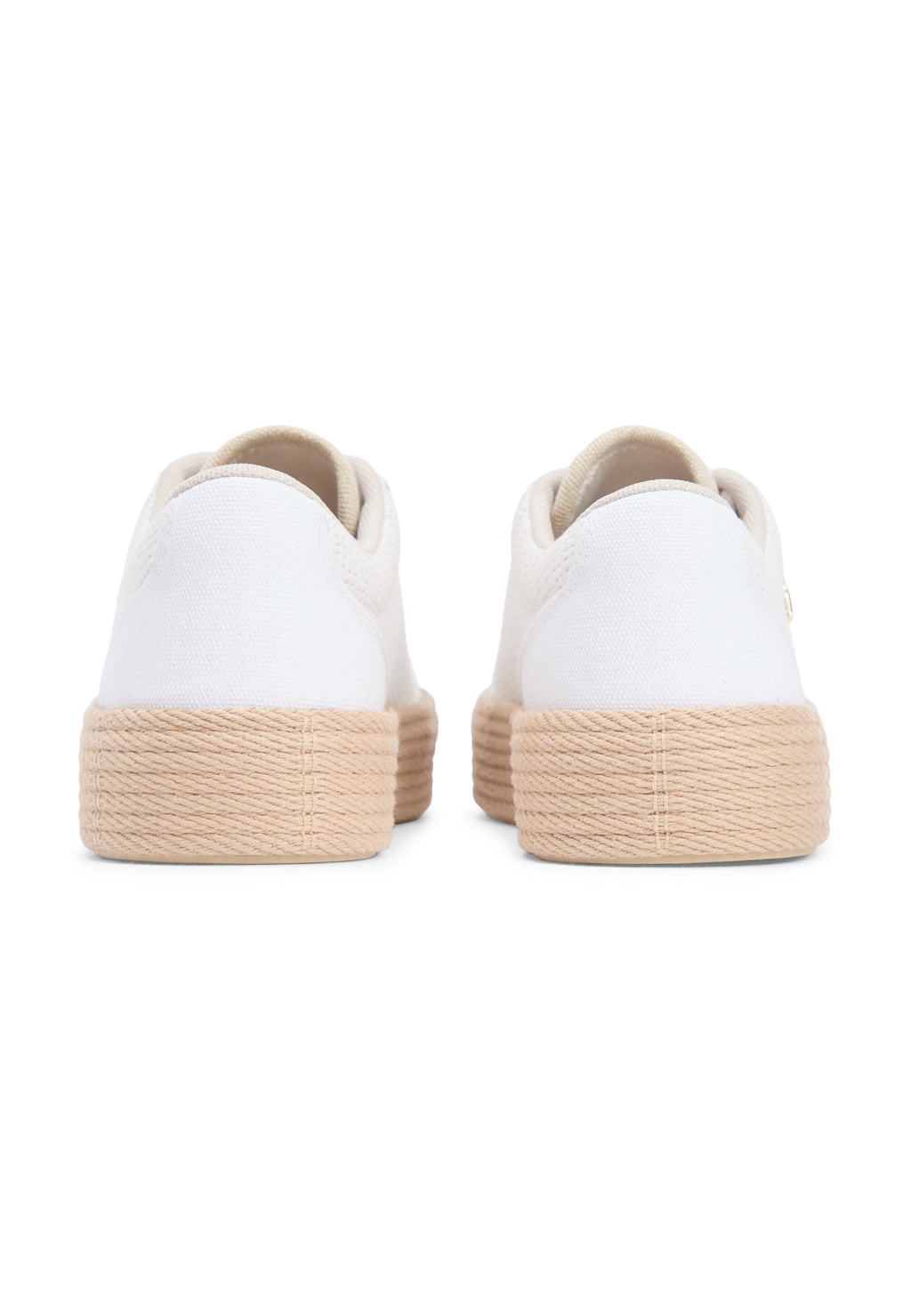 TH MONOGRAM CANVAS ROPE PLATFORM TRAINERS - Trainers - white/classic khaki