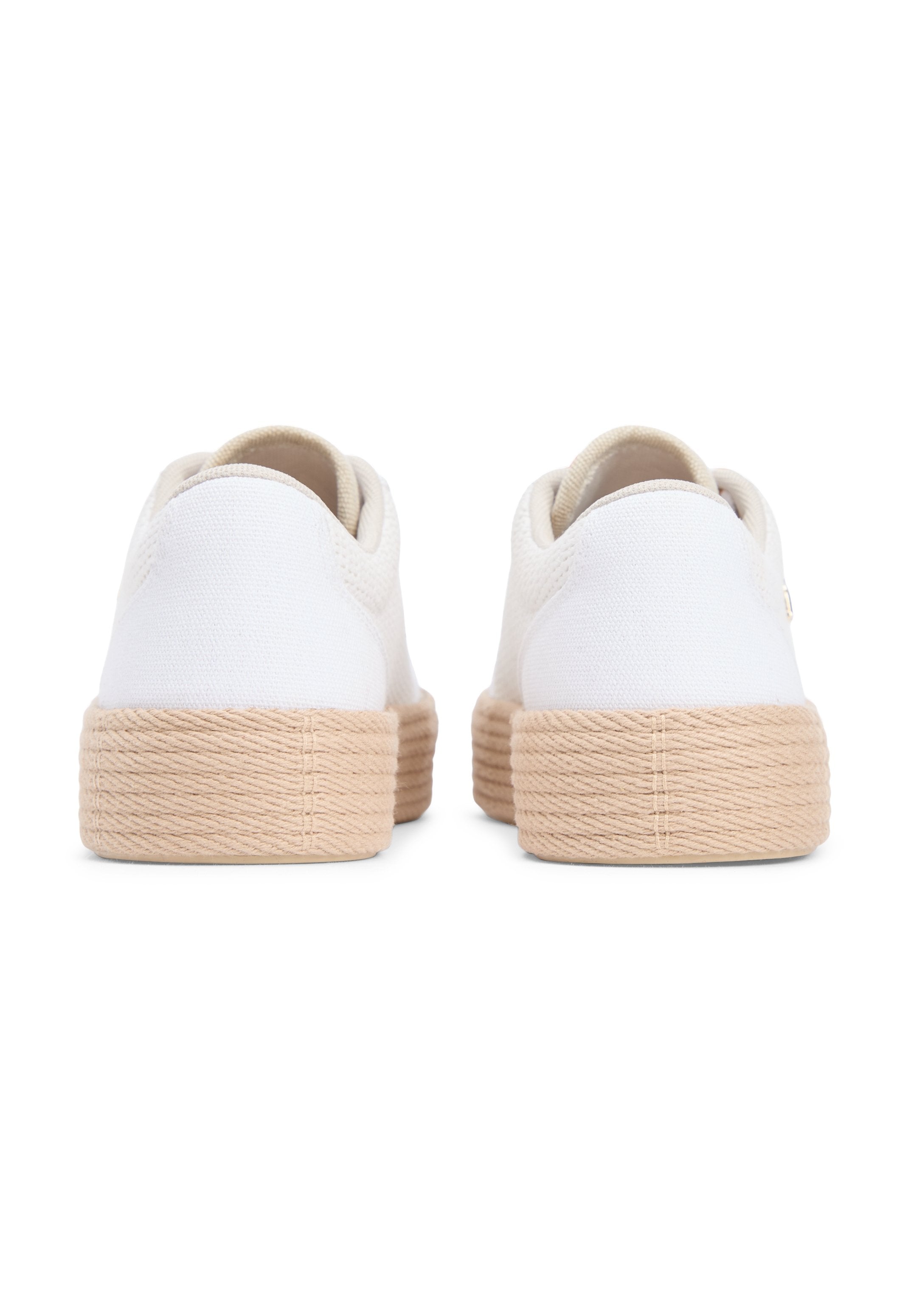 TH MONOGRAM CANVAS ROPE PLATFORM TRAINERS - Trainers - white/classic khaki