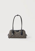 EMBLEM TRIO JACQUARD SHOULDER - Handbag - beige/black